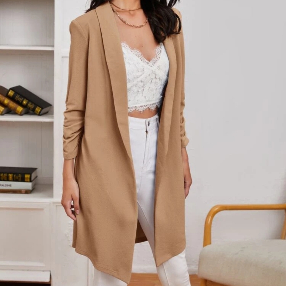 🍄 SHEIN Shawl Collar Open Front Blazer, Size XL